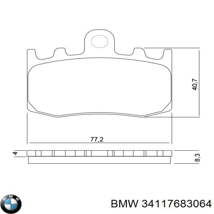 Sapatas do freio dianteiras de disco 34118534183 BMW