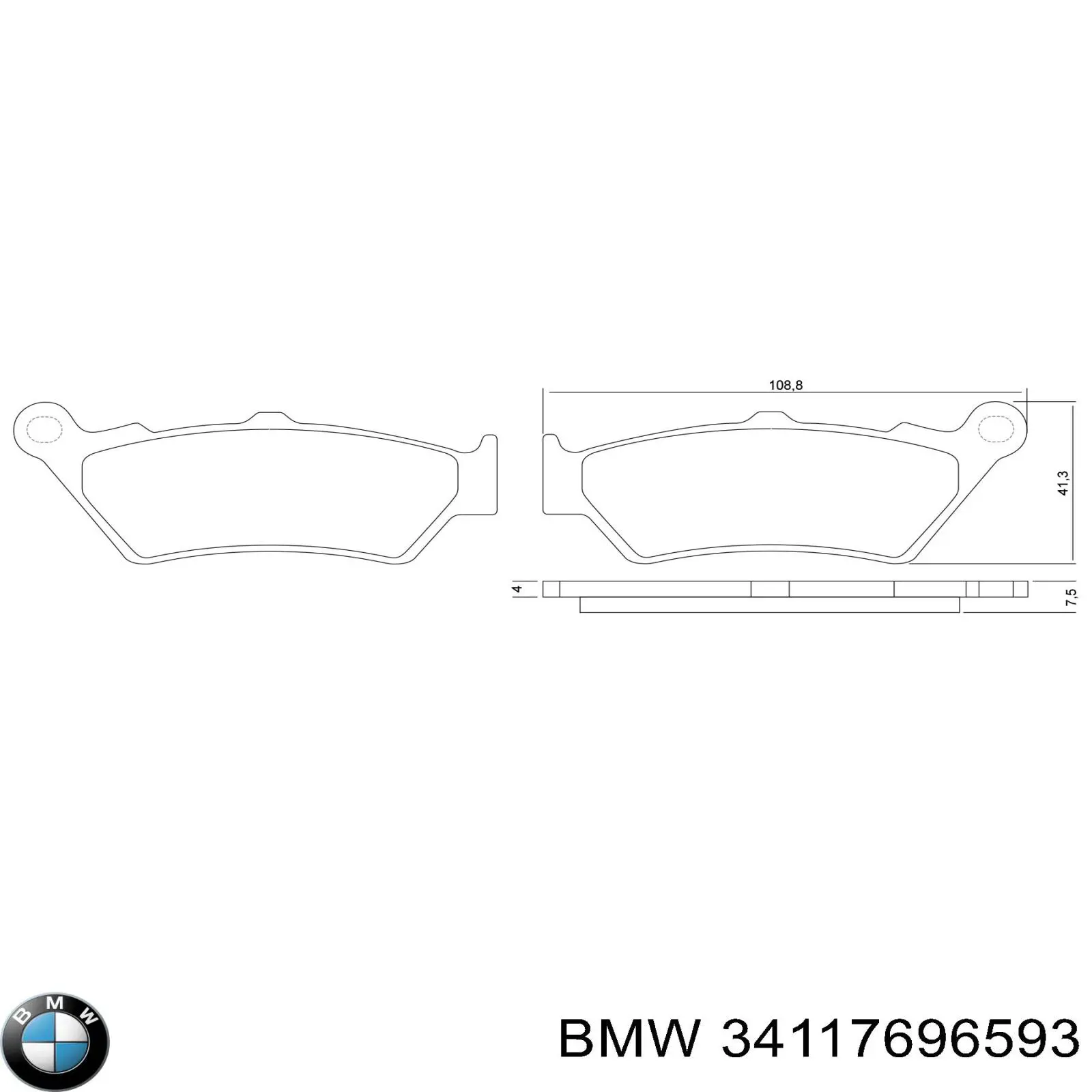Sapatas do freio traseiras de disco 34117651958 BMW