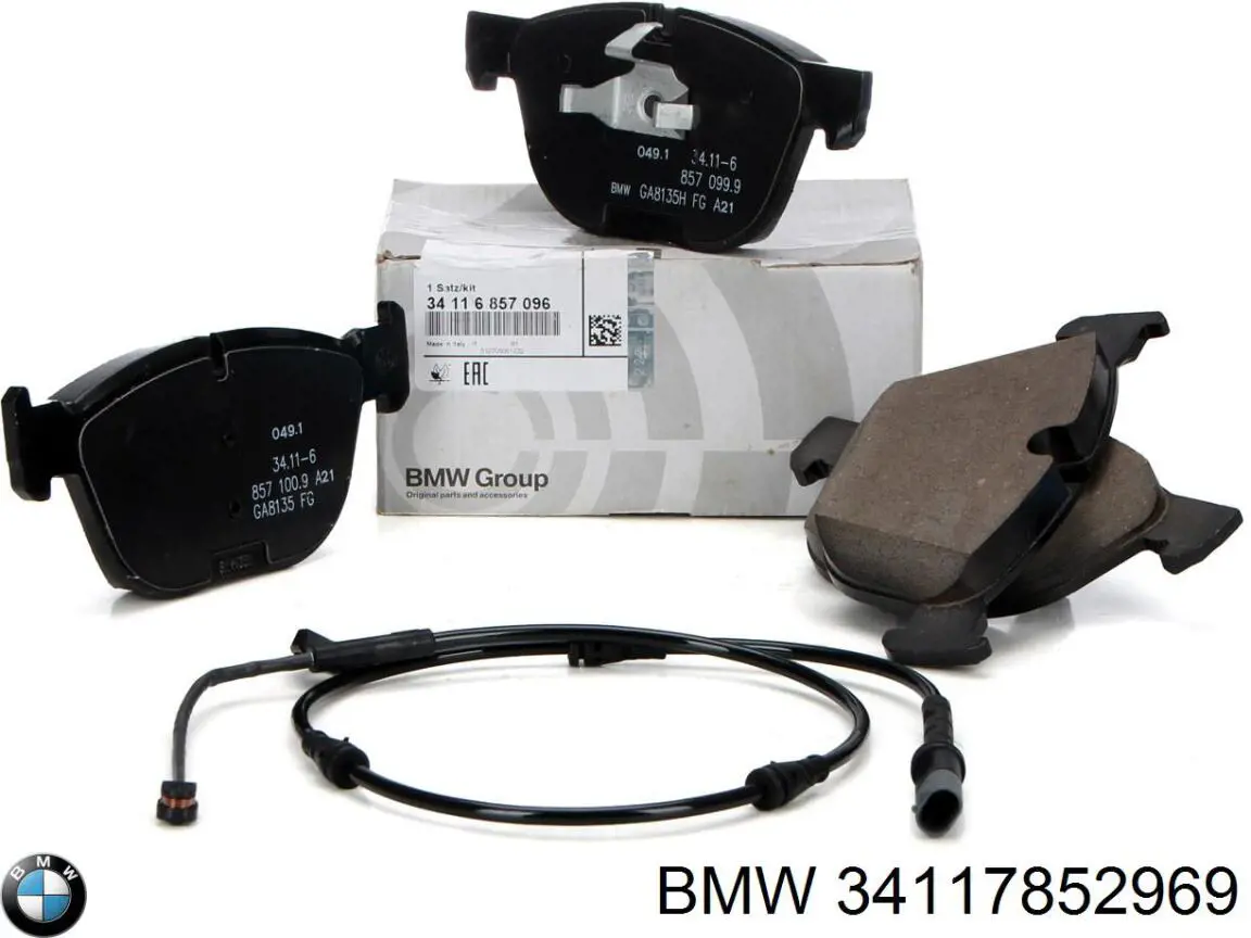 Sapatas do freio dianteiras de disco 34117852969 BMW