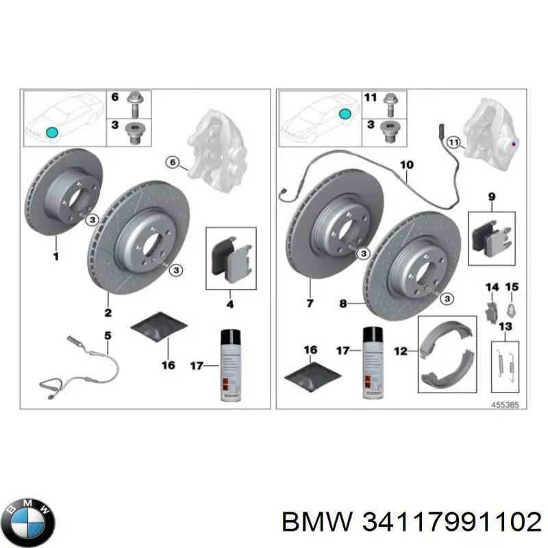 Disco do freio dianteiro BMW 34117991102 preço, a partir de 662,49 USD