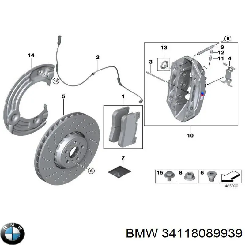 34118089939 BMW Suporte do freio dianteiro esquerdo
