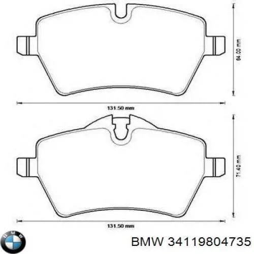 34119804735 BMW Sapatas do freio dianteiras de disco