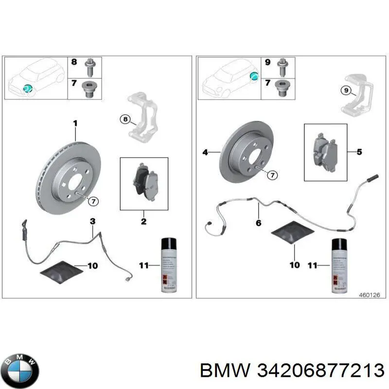 34206877213 BMW Disco do freio traseiro