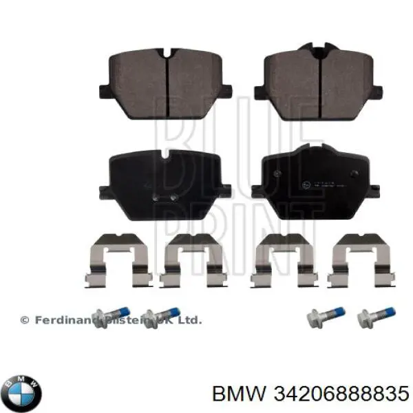 Compre 34206888835 BMW Sapatas do freio traseiras de disco