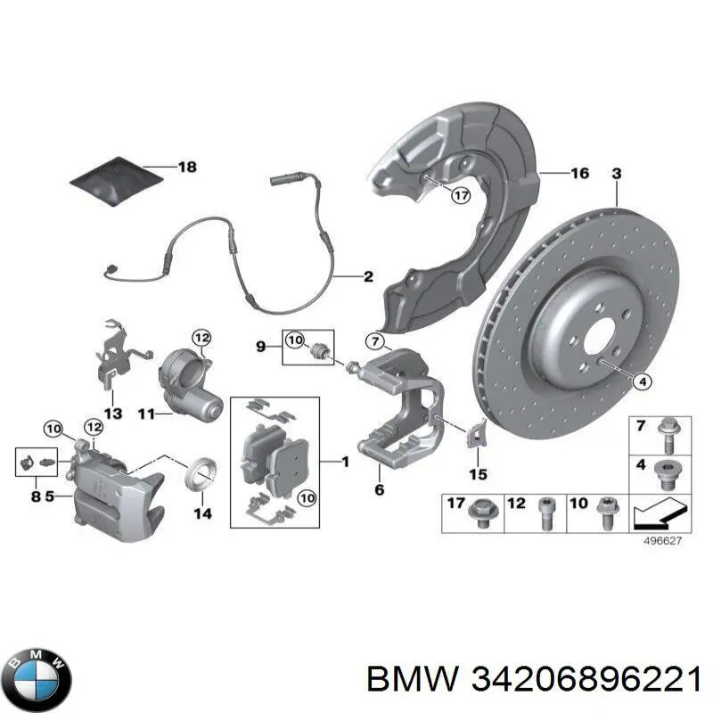 34206896221 BMW Disco do freio traseiro
