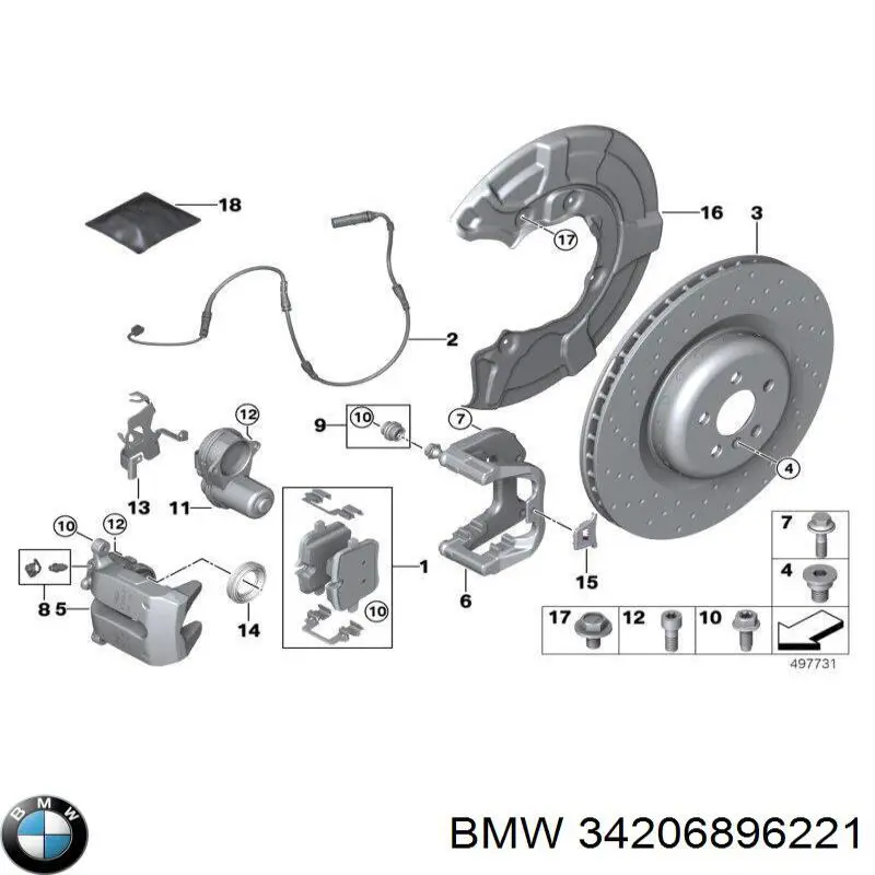 Disco do freio traseiro BMW 34206896221 preço, a partir de 4,48 USD