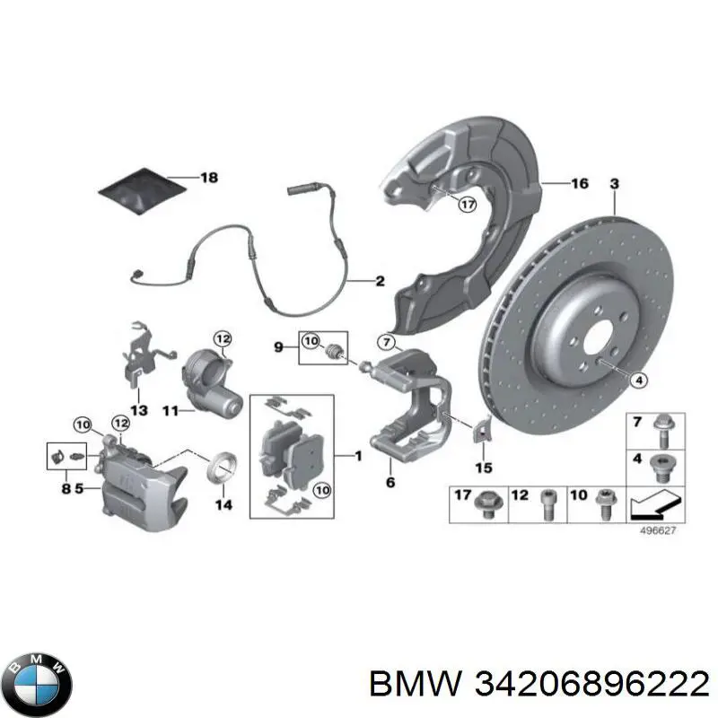 34206896222 BMW Disco do freio traseiro