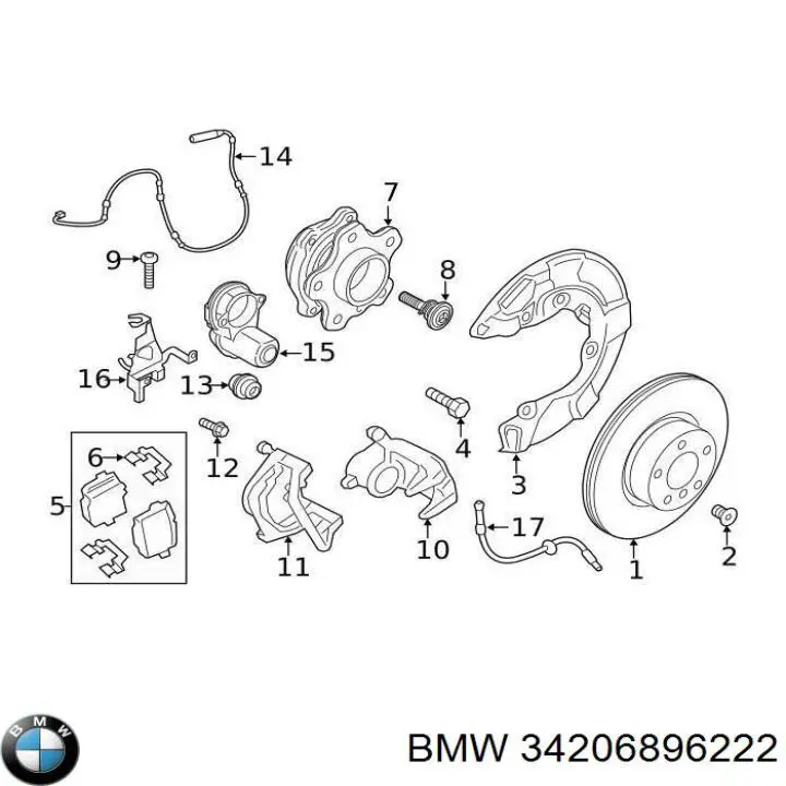 Disco do freio traseiro BMW 34206896222 preço, a partir de 4,45 USD