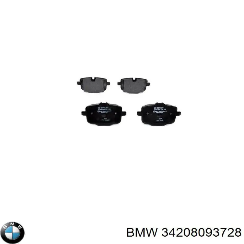 Compre 34208093728 BMW Sapatas do freio traseiras de disco