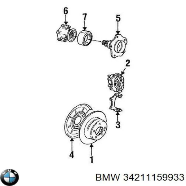 Compre 34211159933 BMW Proteção esquerda do freio de disco traseiro