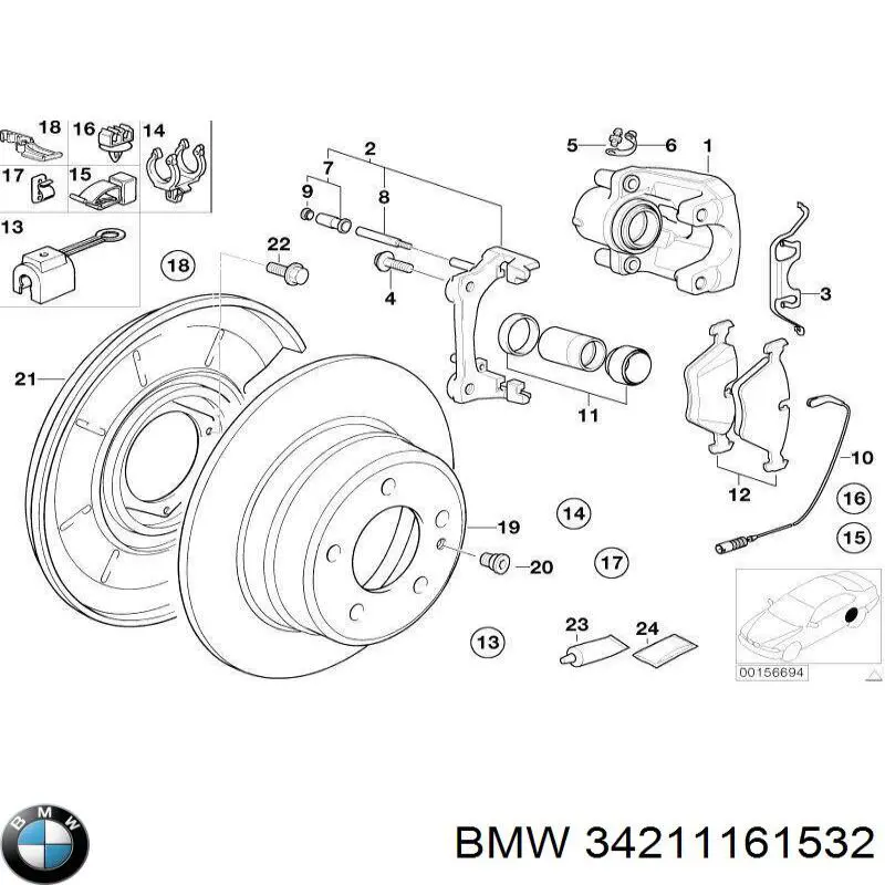 Proteção direita do freio de disco traseiro BMW 34211161532 preço, a partir de 79,20 USD