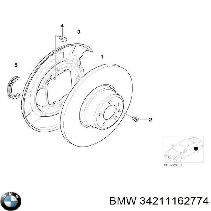 Proteção direita do freio de disco traseiro BMW 34211162774 preço, a partir de 31,31 USD