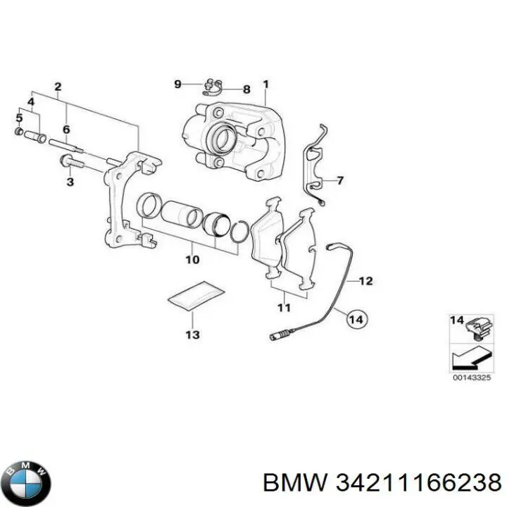 Pistão de suporte do freio traseiro BMW 34211166238 preço, a partir de 42,35 USD