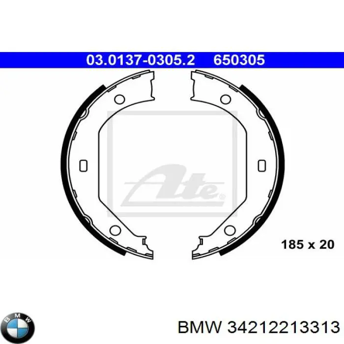 34212213313 BMW Sapatas do freio de estacionamento