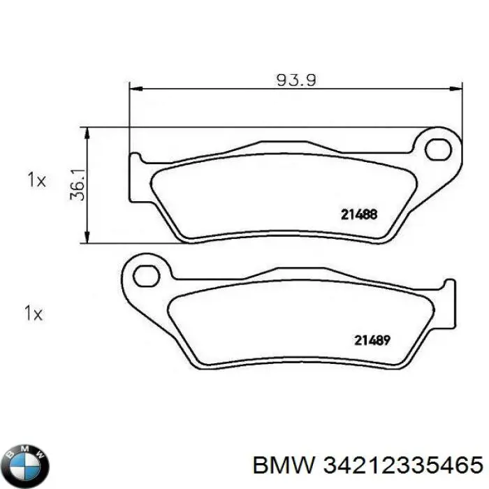 Sapatas do freio dianteiras de disco BMW 34212335465 preço, a partir de 31,92 USD