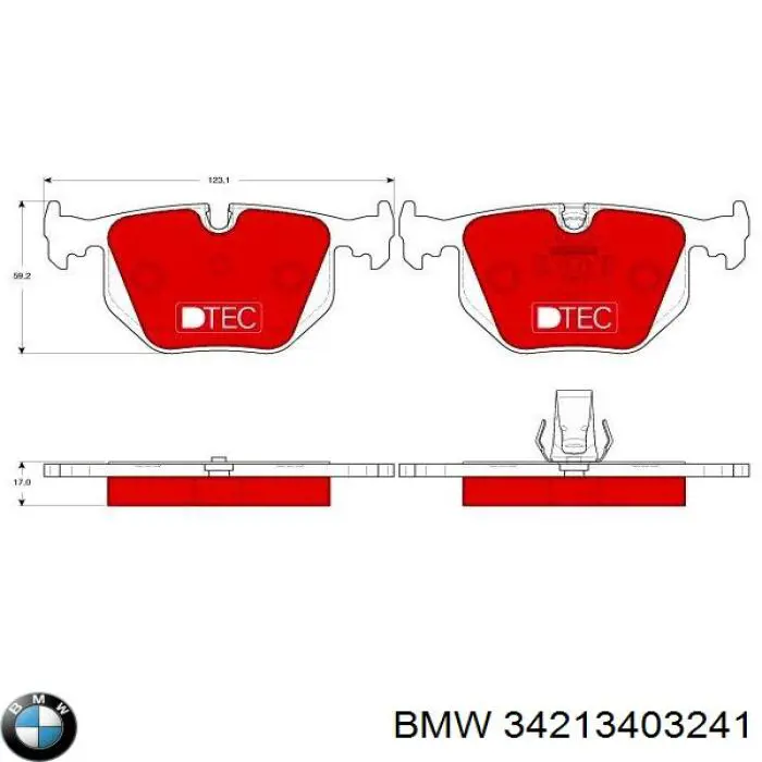 Sapatas do freio traseiras de disco BMW 34213403241 preço, a partir de 36,37 USD
