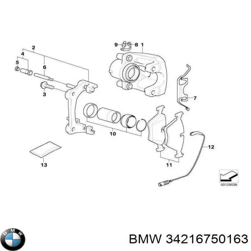 34216750163 BMW Kit de reparação de suporte do freio traseiro