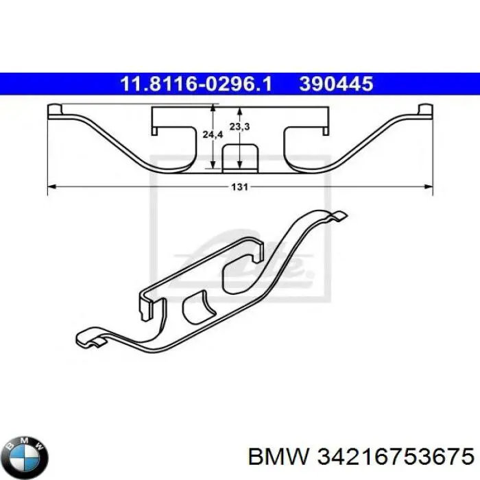 Kit de molas de fixação de sapatas de disco traseiras BMW 34216753675 preço, a partir de 7,72 USD