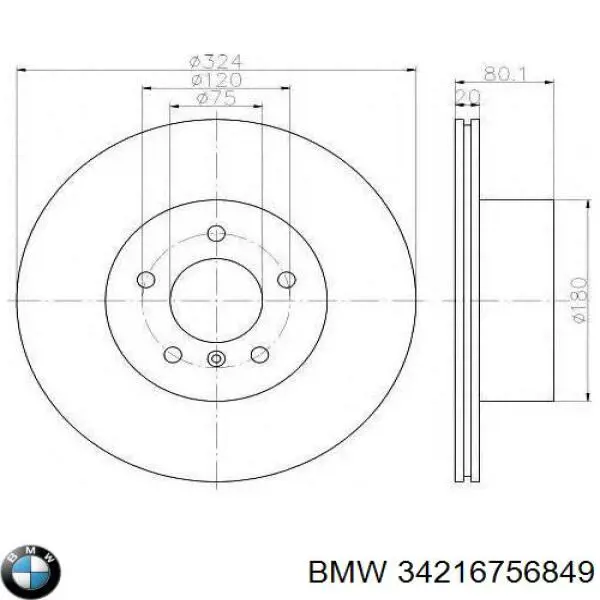 Disco do freio traseiro BMW 34216756849 preço, a partir de 56,77 USD