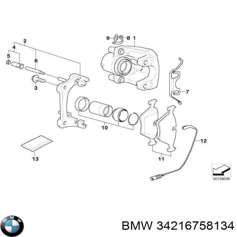Compre 34216758134 BMW Braçadeira do freio de suporte dianteiro