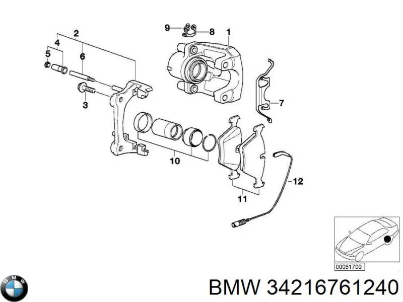 Sapatas do freio traseiras de disco BMW 34216761240 preço, a partir de 30,86 USD