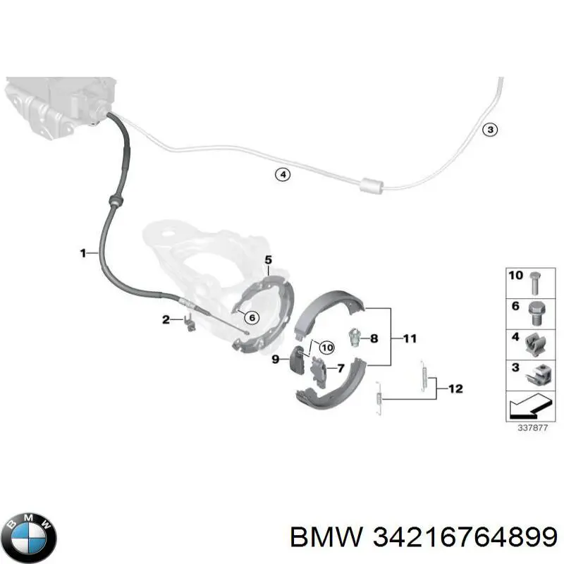 Compre 34216764899 BMW Proteção esquerda do freio de disco traseiro