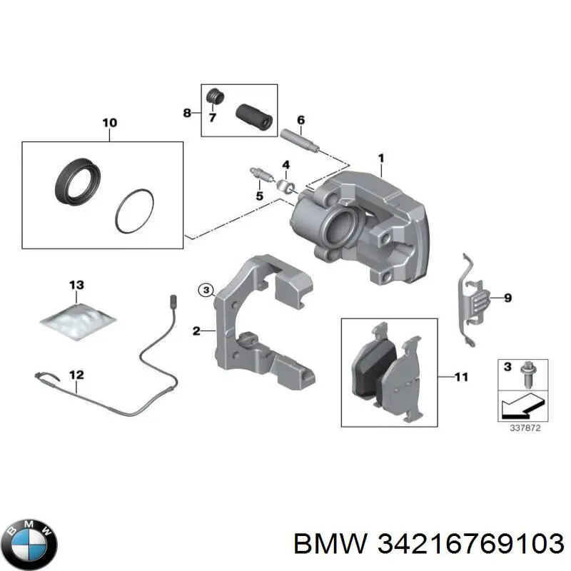 34216769103 BMW Kit de reparação de suporte do freio traseiro