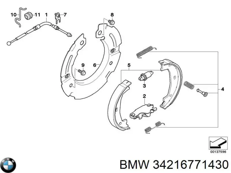 34216771430 BMW Proteção do freio de disco traseiro