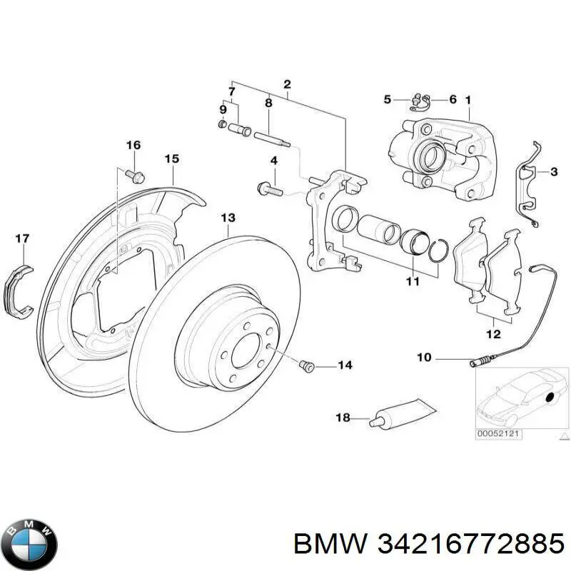 34216772885 BMW Parafuso de fixação de braço oscilante dianteiro, inferior