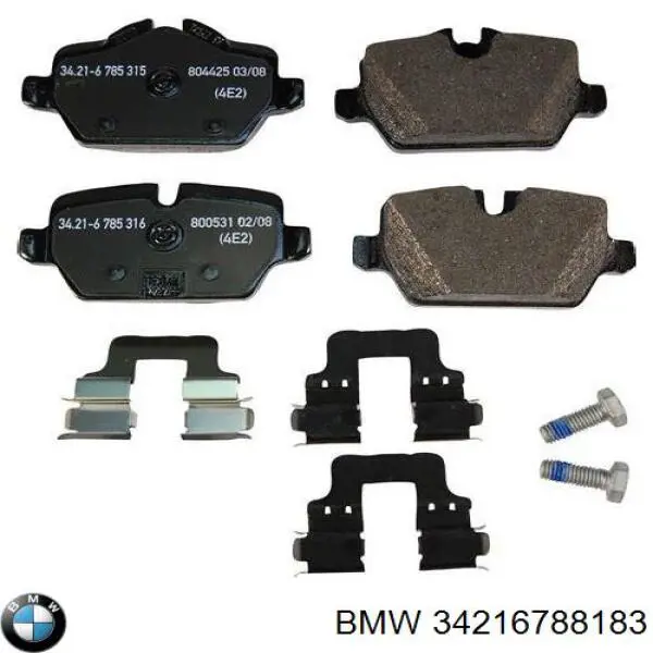 34216788183 BMW Sapatas do freio traseiras de disco