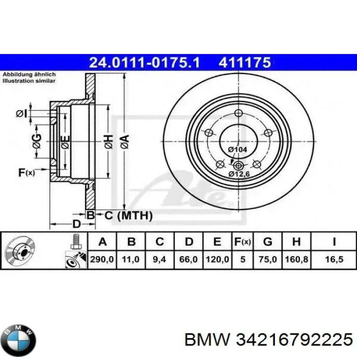 Compre 34216792225 BMW Disco do freio traseiro