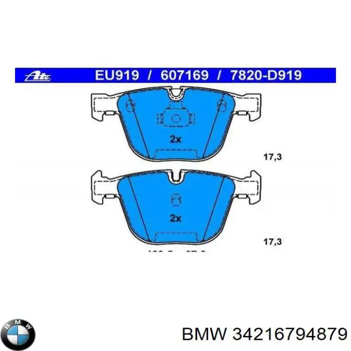 Compre 34216794879 BMW Sapatas do freio traseiras de disco
