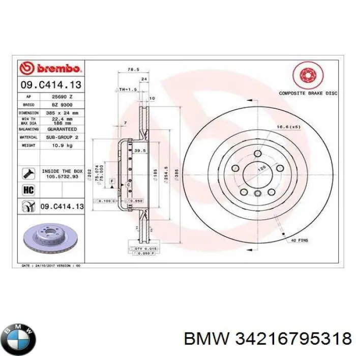 Compre 34216795318 BMW Disco do freio traseiro