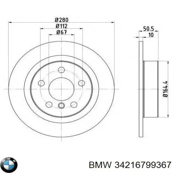 Disco do freio traseiro BMW 34216799367 preço, a partir de 52,78 USD