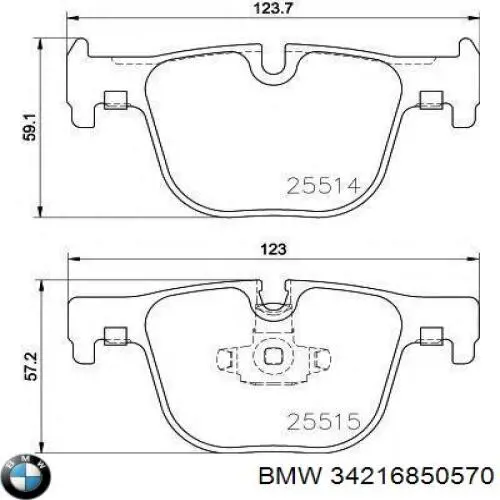 Sapatas do freio traseiras de disco BMW 34216850570 preço, a partir de 40,19 USD
