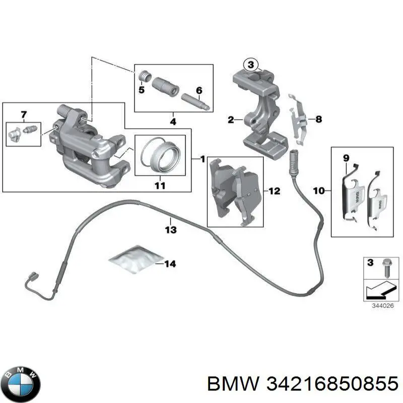 Braçadeira do freio de suporte traseiro BMW 34216850855 preço, a partir de 306,03 USD