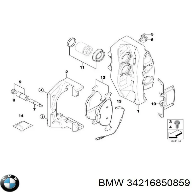 Kit de reparação de suporte do freio traseiro BMW 34216850859 preço, a partir de 13,68 USD