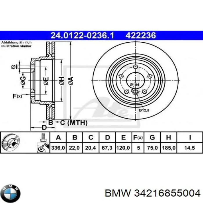 Compre 34216855004 BMW Disco do freio traseiro