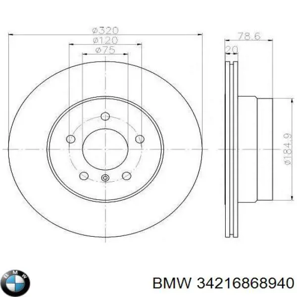 34216868940 BMW Disco do freio traseiro