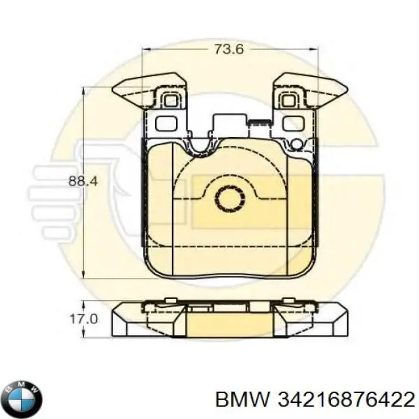 Sapatas do freio traseiras de disco BMW 34216876422 preço, a partir de 47,23 USD