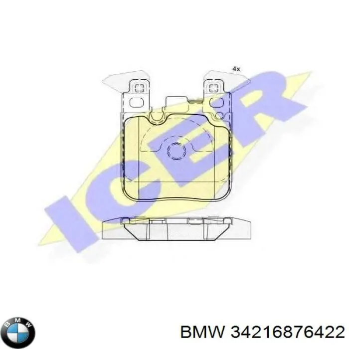 Compre 34216876422 BMW Sapatas do freio traseiras de disco