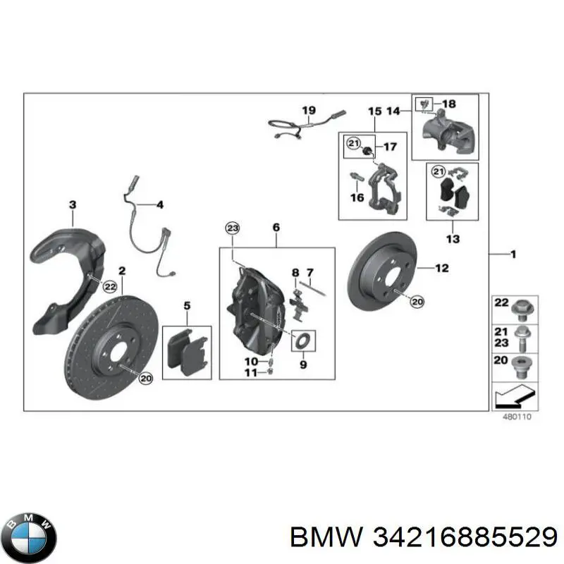 Sapatas do freio traseiras de disco BMW 34216885529 preço, a partir de 31,99 USD