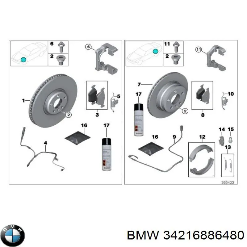 34216886480 BMW Disco do freio traseiro