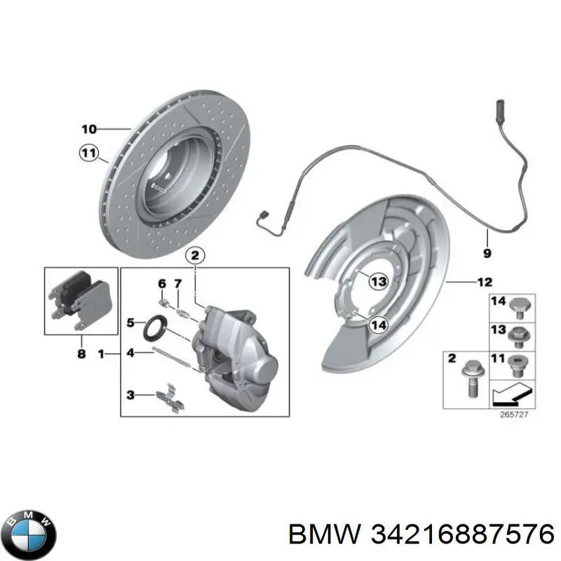 Compre 34216887576 BMW Sapatas do freio traseiras de disco