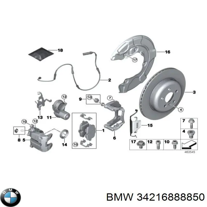 Acionamento elétrico do freio de estacionamento BMW 34216888850 preço, a partir de 72,00 USD
