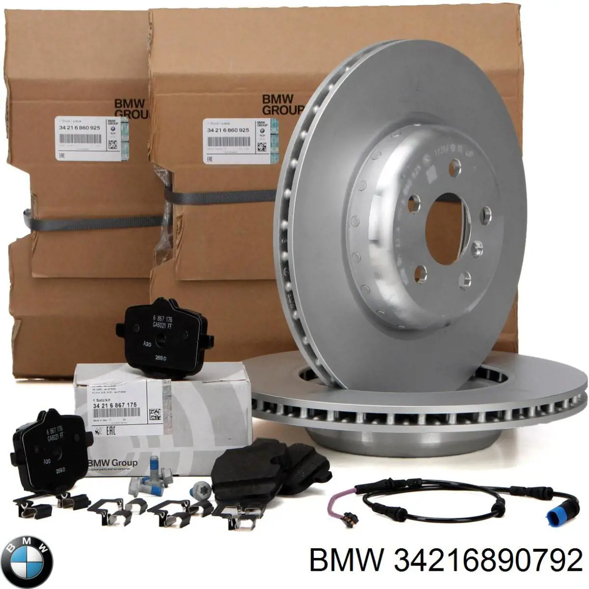 Compre 34216890792 BMW Sensor traseiro de desgaste das sapatas do freio