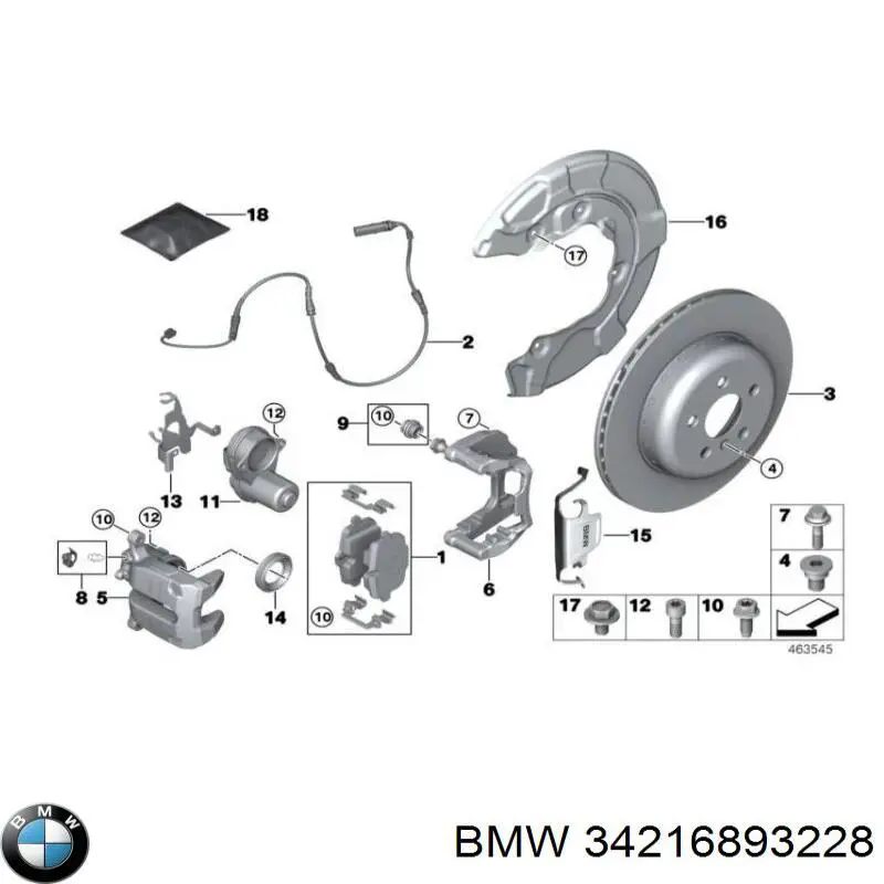 Sapatas do freio traseiras de disco BMW 34216893228 preço, a partir de 72,15 USD