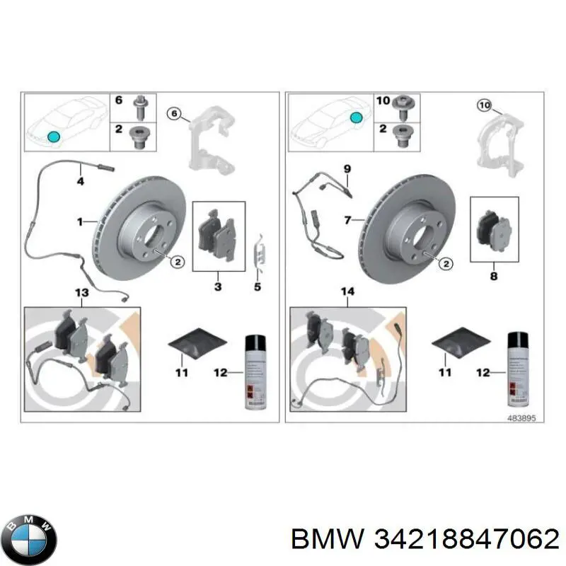 Sapatas do freio traseiras de disco BMW 34218847062 preço, a partir de 31,28 USD