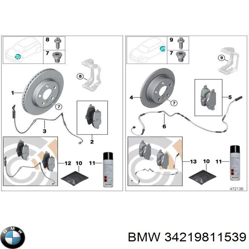 34219811539 BMW Disco do freio traseiro