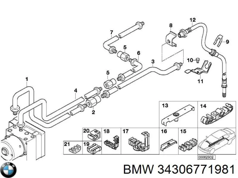 Braçadeira de fixação do freio de mangueira BMW 34306771981 preço, a partir de 1,68 USD
